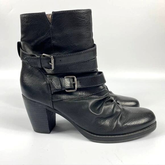 Womens Natural Soul Naturalizer Carma Block Heel Strappy Ankle Boot Black 9.5 - Picture 9 of 9